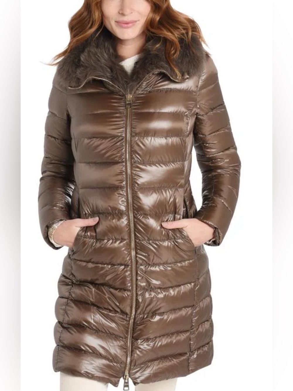 RRP US$2,400 Herno Iconico Elisa goose down coat removable fox fur collar IT40